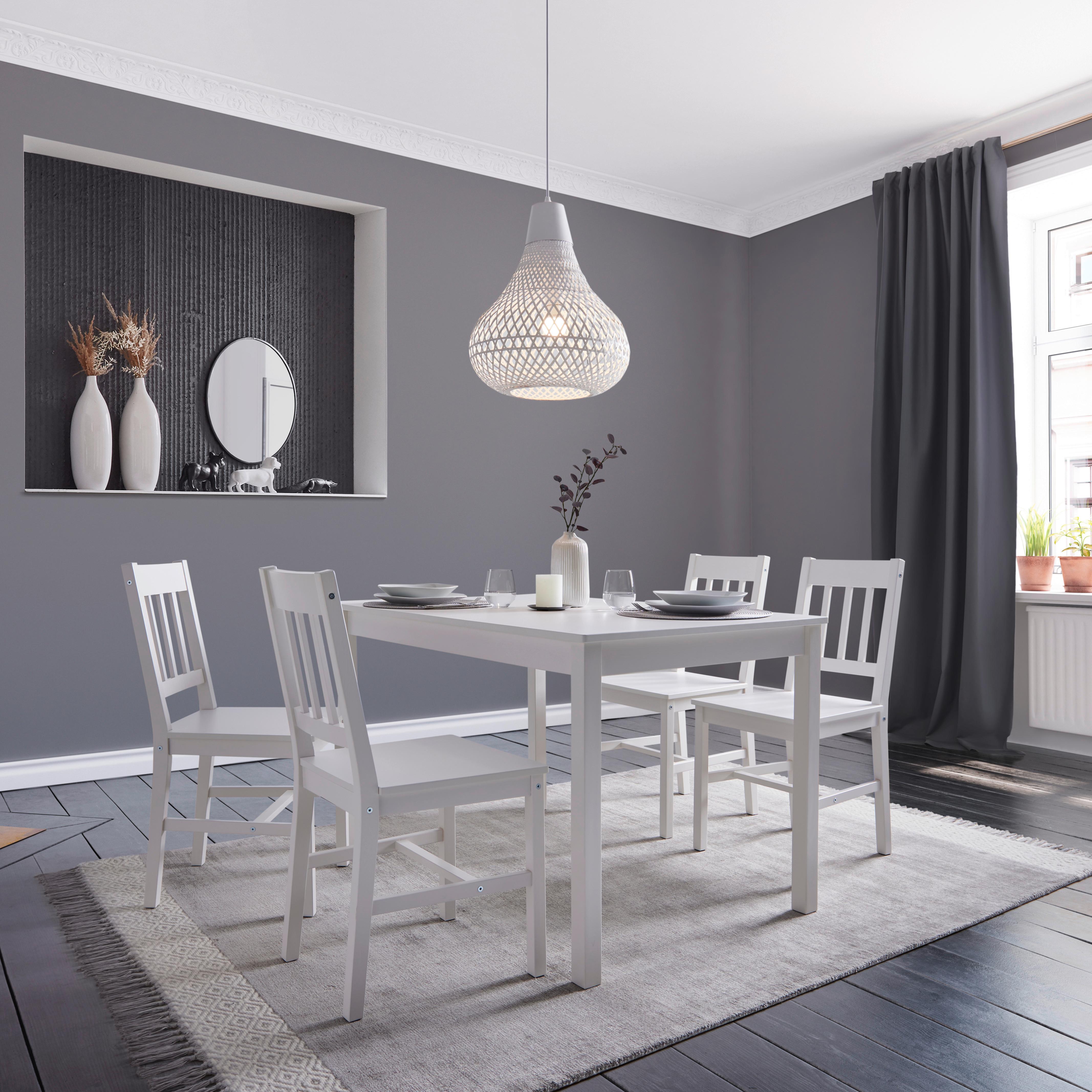 Stolová súprava AMIRA biela - biela, Modern, drevo (118/43/75/40.5/73/86cm) - Bessagi Home