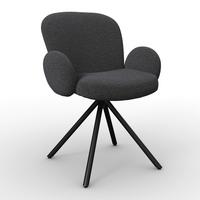 Stolička Josea s podrúčkami, sivá - čierna/tmavosivá, Modern, kov/drevo (64/85/63cm) - Bessagi Home