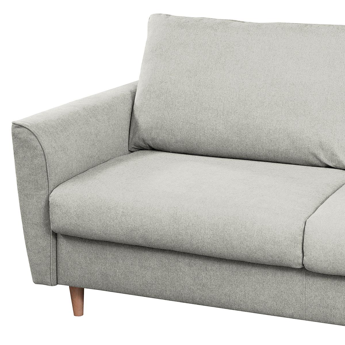 Schlafsofa Winter Hellgrau B: 195 cm - Buchefarben/Hellgrau, Design, Textil (195/90/102cm) - Livetastic