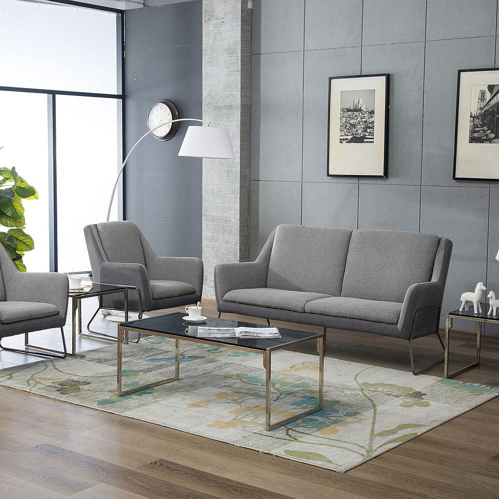3-sitzer-sofa Lagun Hellgrau/dunkelgrau - Dunkelgrau/Hellgrau, MODERN, Textil (174/97/84cm) - MID.YOU