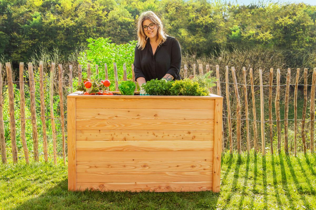 Hochbeet Hochbeet Lärche 130 - Lärchefarben, Basics, Holz (65/84/130cm)