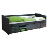 Stauraumbett Marlies 90x200 cm Dunkelgrau - Dunkelgrau, MODERN, Holz (90/200cm) - Carryhome