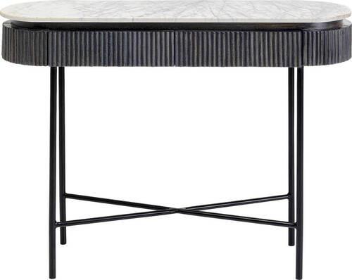 Konsolentisch Glenn  Marmor Naturstein B: 32 cm - Anthrazit/Weiß, Trend, Holz/Holzwerkstoff (100/32/80cm) - Kare-Design