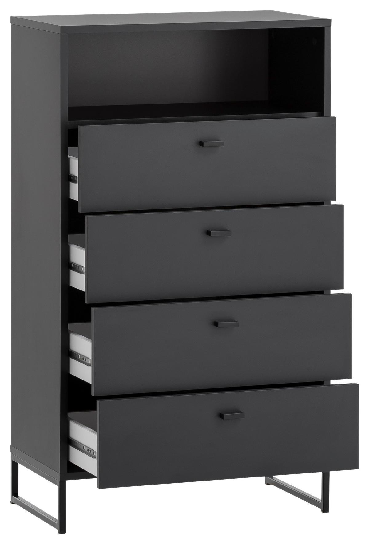 Highboard Janne Highboard 600 4sk Nische - Schwarz/Grün, LIFESTYLE, Holzwerkstoff (60,2/103,9/33,1cm) - MID.YOU