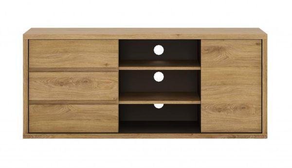 TV-Element Shetland Eichefarben/Grau B: 136 cm - Eichefarben/Schwarz, MODERN, Holzwerkstoff (136/59/40cm)