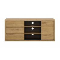 TV-Element Shetland Eichefarben/Grau B: 136 cm - Eichefarben/Schwarz, MODERN, Holzwerkstoff (136/59/40cm)