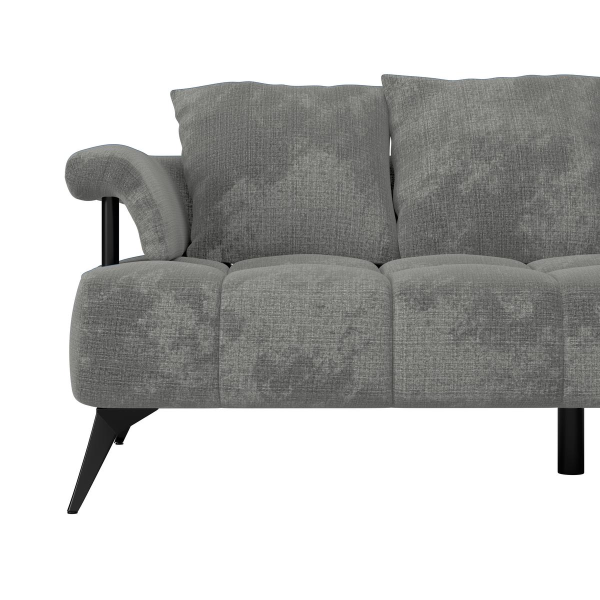 Ecksofa Vanessa New - Schwarz/Grau, MODERN, Textil (297/200cm)