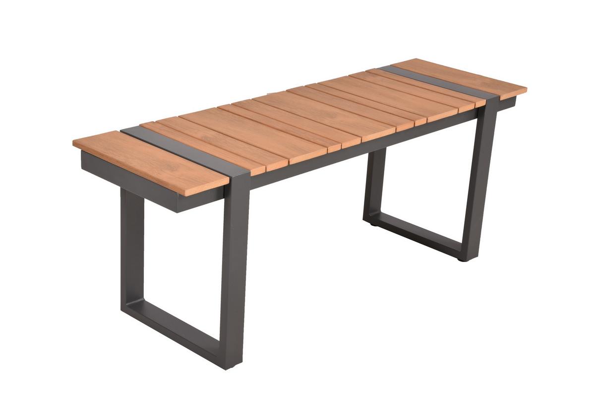 Loungegarnitur Belmira - Hellbraun/Dunkelgrau, Basics, Kunststoff/Textil - Gardenson