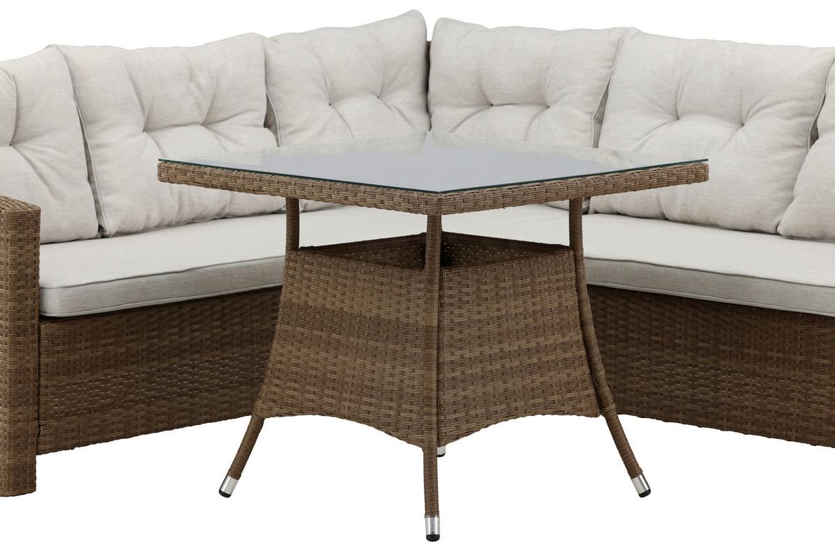 Loungegarnitur Watford - Braun, KONVENTIONELL, Holz - Gardenson