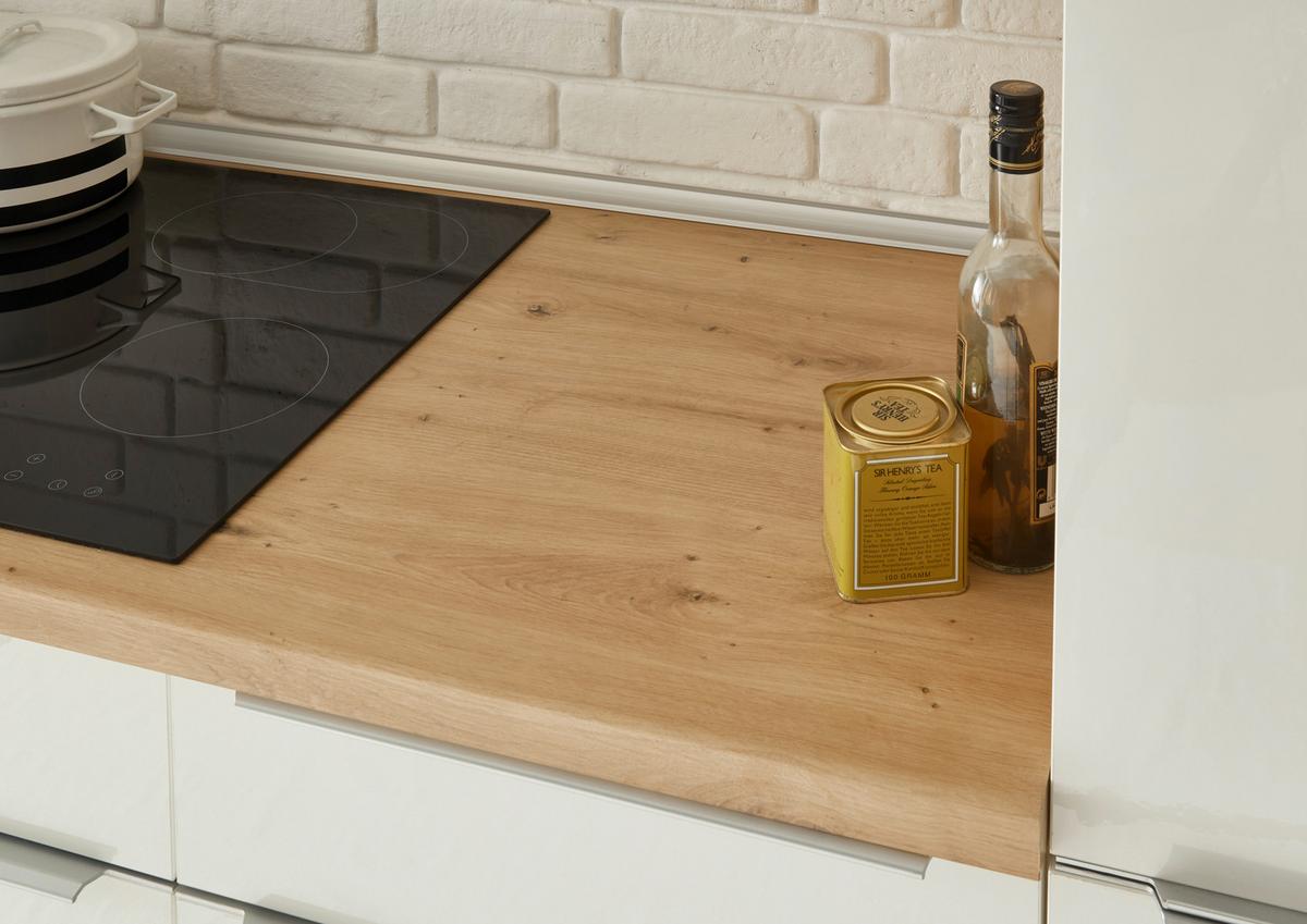 Küchenzeile Bema mit Geräten B: 370 cm Weiß, Modern - Weiß Hochglanz/Weiß, LIFESTYLE, Holzwerkstoff (370cm) - Respekta