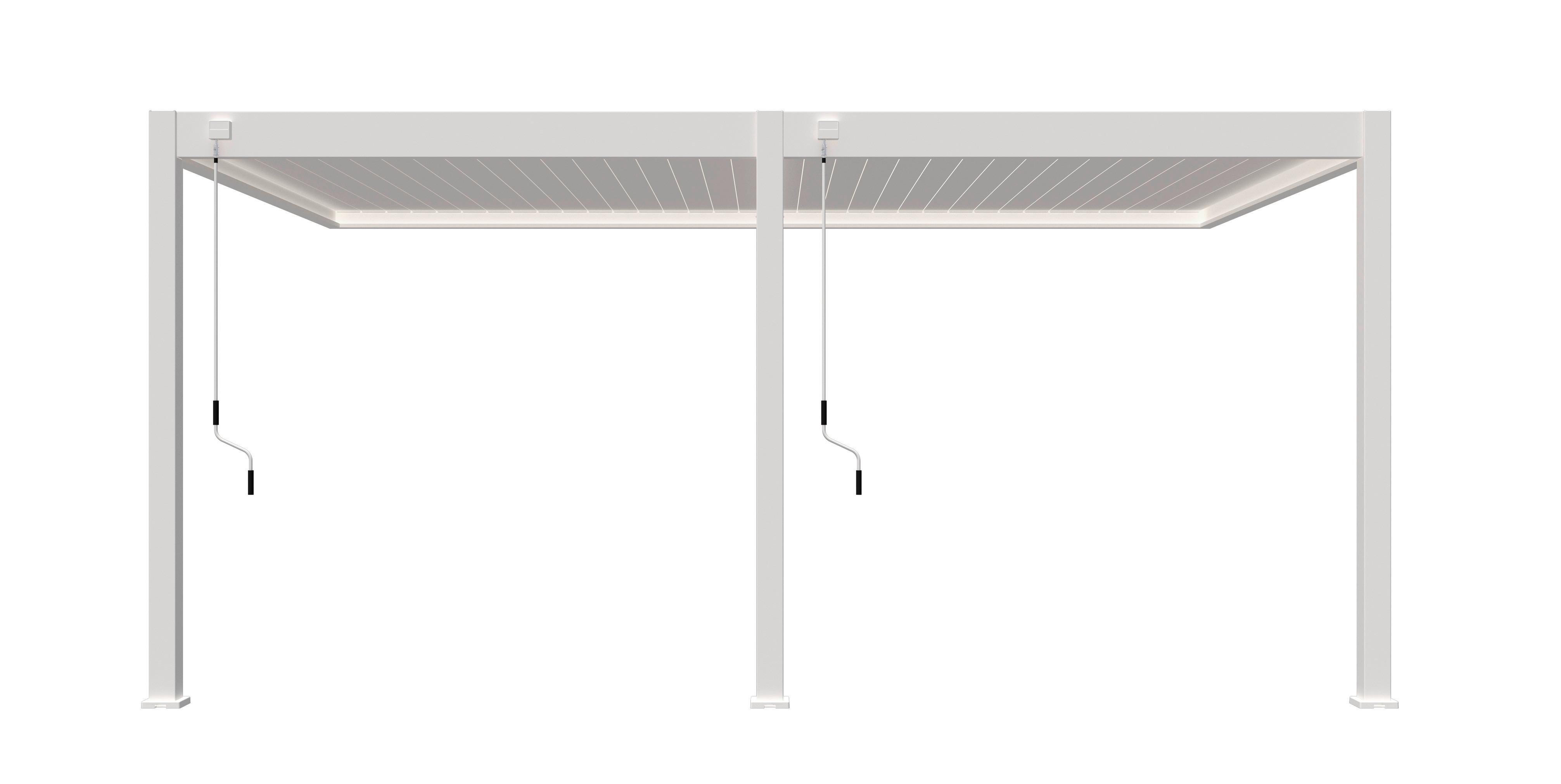 Pergola Deluxe 530x360 cm Weiß Aluminium - Weiß, Basics, Metall (530/255/360cm) - WEIDE
