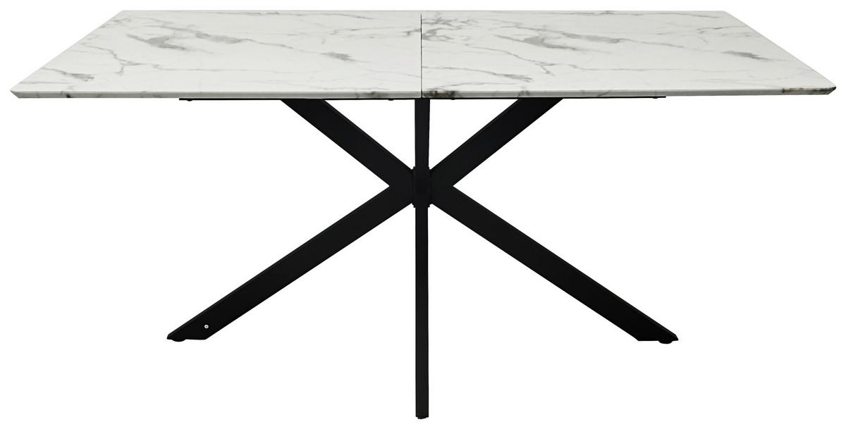 Esstisch Alba 160x90 cm Schwarz/ Weiß - Schwarz/Weiß, MODERN, Holzwerkstoff/Metall (160/90/76cm) - MID.YOU