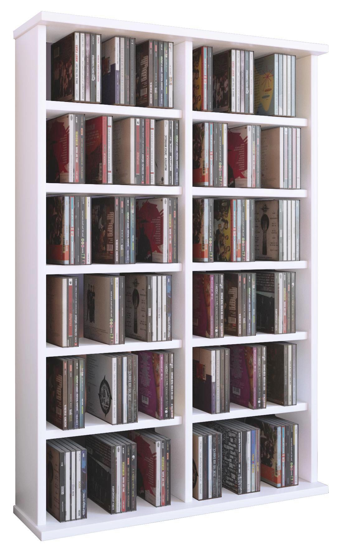 CD-regal Ronul B: 60 cm - Weiß, KONVENTIONELL, Holzwerkstoff (60/92/18cm)