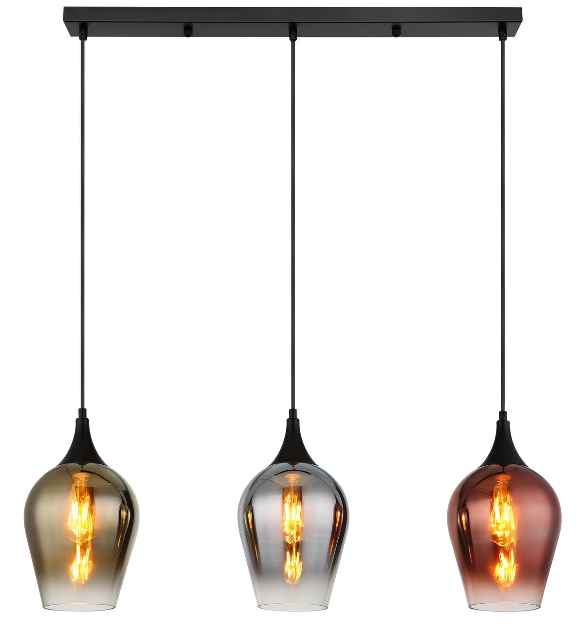 Hängeleuchte 155520-3h - Klar, KONVENTIONELL, Glas/Metall (83/18/120cm) - Globo