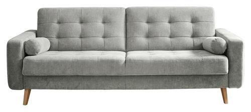 Schlafsofa mit Bettkasten und Kissen Fjord, Webstoff - Schlammfarben/Eichefarben, MODERN, Holzwerkstoff/Textil (222/86/90cm) - MID.YOU