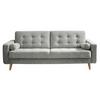 Schlafsofa Mit Bettkasten Und Kissen Fjord, Webstoff - Schlammfarben/Eichefarben, MODERN, Holzwerkstoff/Textil (222/86/90cm) - MID.YOU
