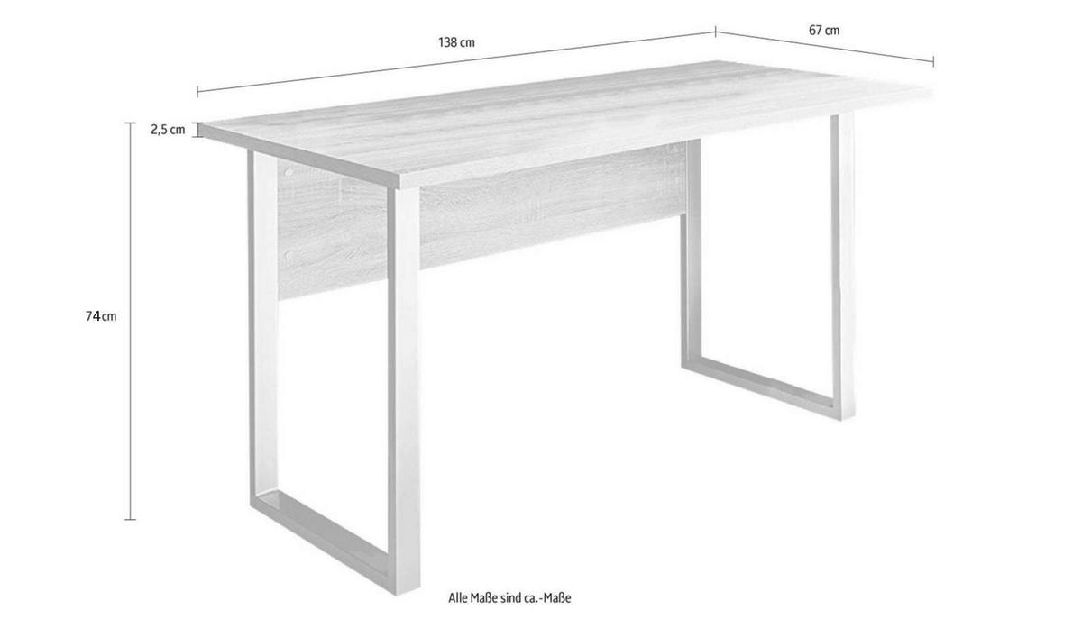 Büro Office Edition Mini Sonoma Eiche Dekor/Weiß - Weiß/Sonoma Eiche, MODERN, Holzwerkstoff/Metall - MID.YOU