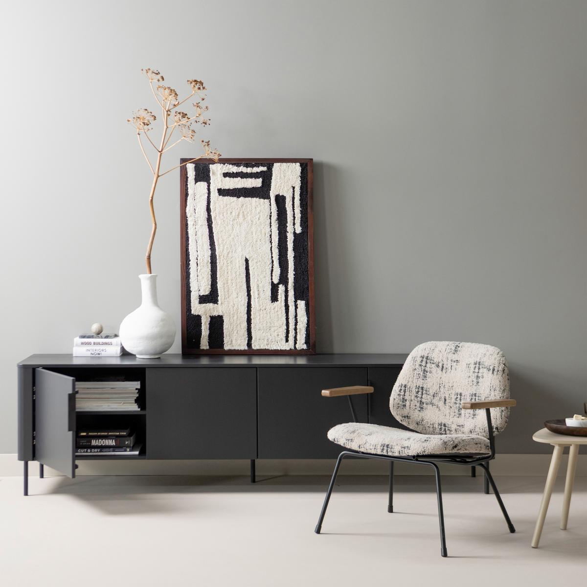 LOWBOARD Gunnar Schwarz B: 200cm - Schwarz, Design, Holz (200/56/44cm) - Livetastic