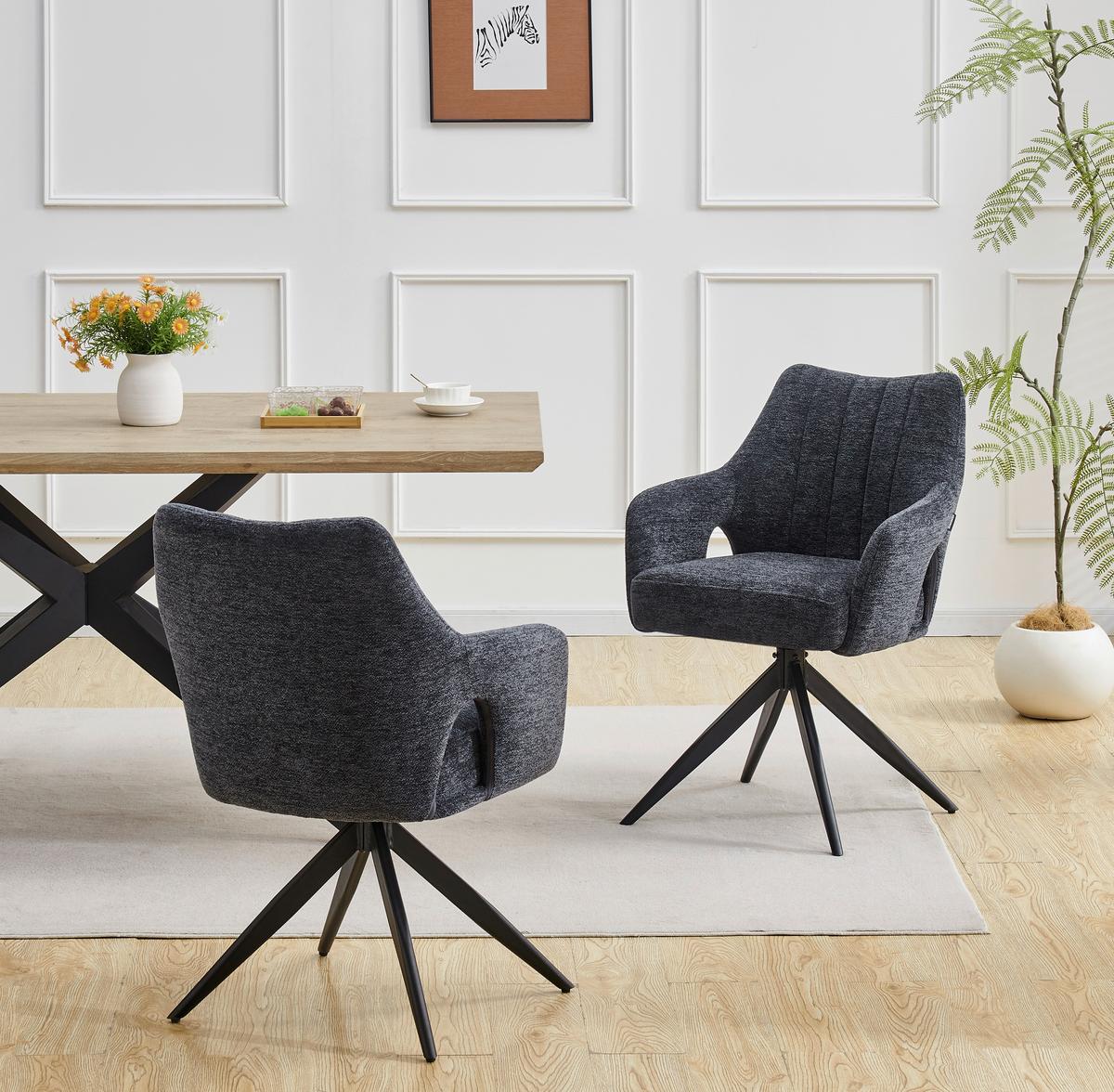 Armlehnstuhl Flow Grau/Schwarz B: 57,5 cm - Schwarz/Grau, MODERN, Holz/Textil (57,5/85/62cm) - Livetastic