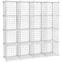 Regalkombination B: 123 cm Metall/Weiß - Weiß, Basics, Kunststoff/Metall (123/123/31cm) - Boxxx