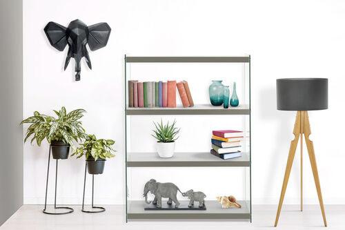 Regal Elementary 83 cm Grau/Glas Transparent - Grau, MODERN, Glas/Holzwerkstoff (83/113/29,5cm) - Kayoom