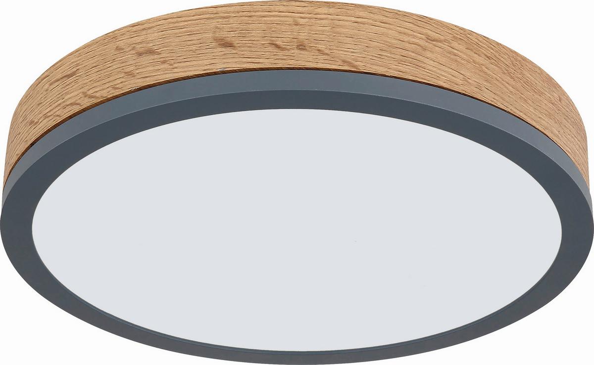 Led Mennyezeti Lámpa Edwin - grafitszürke/tölgyfa színű, Modern, műanyag/fém (30/8,5cm) - Luca Bessoni