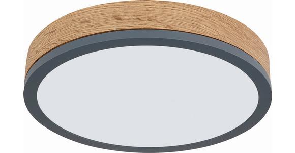 Led-deckenleuchte Edwin Ø 30 Cm Warmweißes Licht - Eichefarben/Opal, MODERN, Kunststoff/Metall (30/8,5cm) - Luca Bessoni
