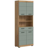 Hochschrank Scout Salbeigrün B: 74 Cm - Salbeigrün/Schwarz, MODERN, Holzwerkstoff (74/191/31cm) - MID.YOU