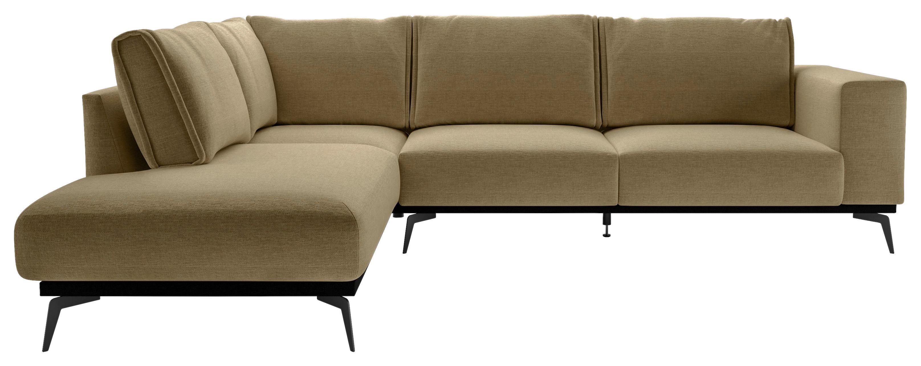 Ecksofa Isolde - Beige/Goldfarben, Design, Holz/Textil (200/293cm) - MID.YOU