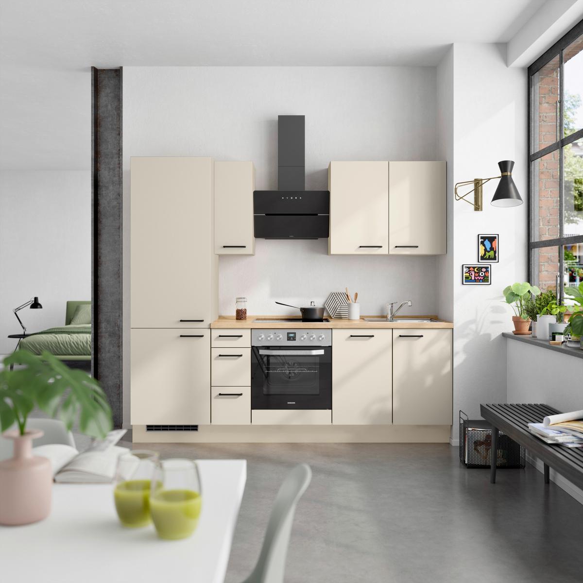 Küchenleerblock Easytouch High-Line, H2 Links - Sandfarben/Eichefarben, MODERN, Holzwerkstoff (240cm) - Nobilia