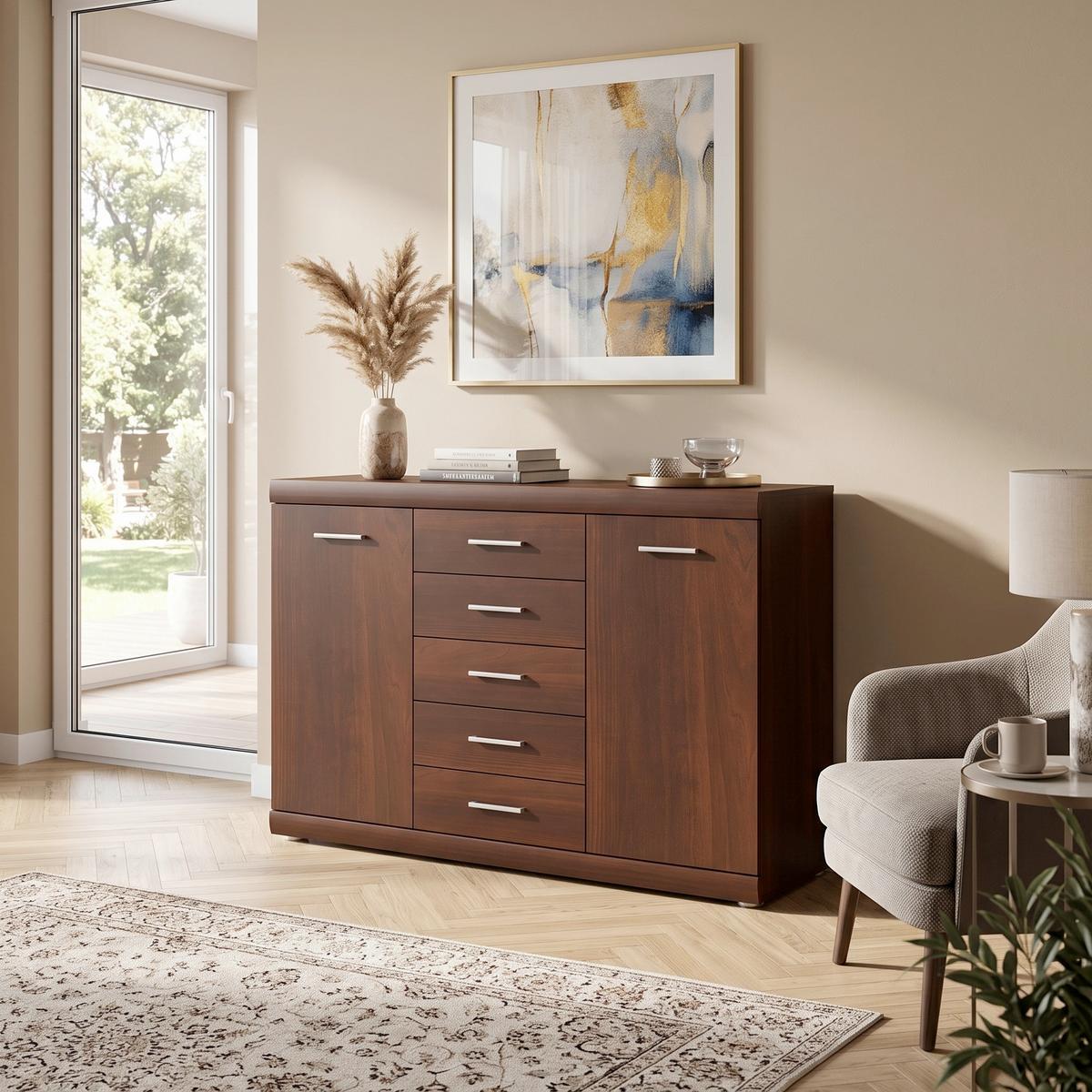 KOMMODE Imperial Walnussfarben B:140cm - Walnussfarben, KONVENTIONELL, Holzwerkstoff (140/90/45cm)