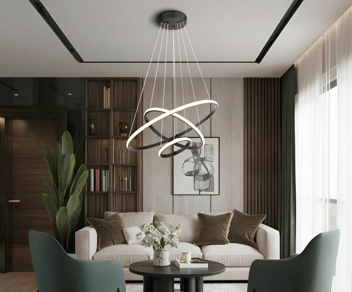 Led-hängeleuchte 67404s Corine - Schwarz/Weiß, Basics, Kunststoff/Metall (60/100cm) - Globo