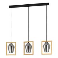 Hängeleuchte 99702* Viglioni - Schwarz/Braun, Design, Glas/Holz (106/16,5/110cm) - Eglo