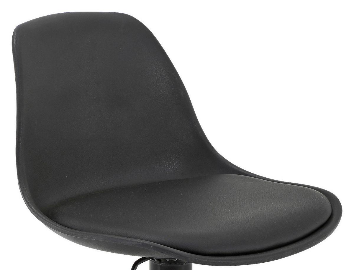 Barhocker-2er Set Scandi höhenverstellbar mit Lehne - Schwarz, MODERN, Kunststoff/Textil (41,5/84-104/37,5cm) - MID.YOU