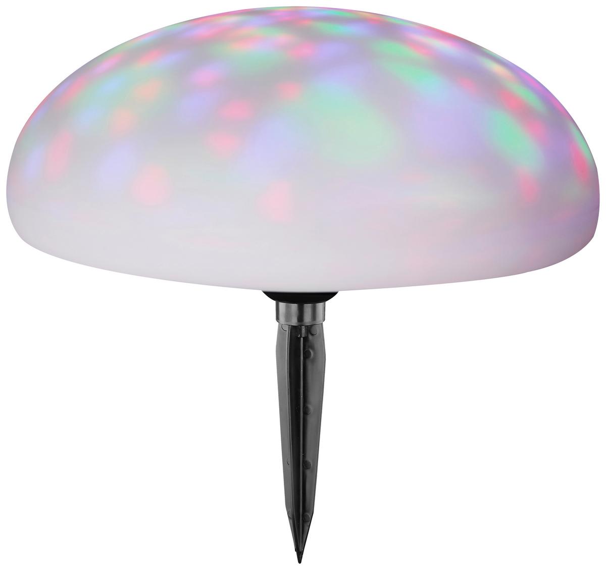 Solarleuchte Weiß 3xled H: 32,8 Cm - Schwarz/Weiß, MODERN, Kunststoff (32/32,8cm)