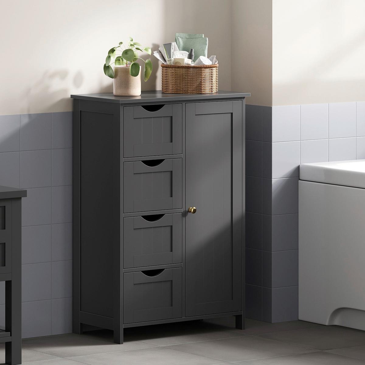 Midischrank Bathroom Cabinet - Schwarz, MODERN, Holzwerkstoff (55/82/30cm) - MID.YOU