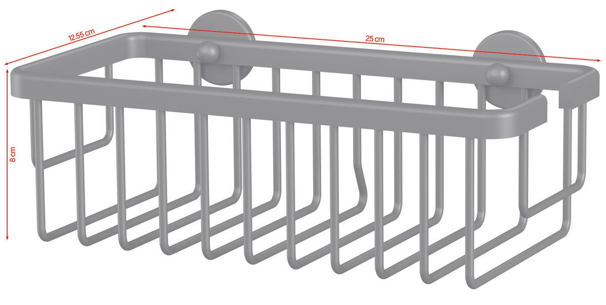 Duschablage Aluxx Schwarz B: 25 cm - Schwarz, Trend, Metall (25/12,5/9,2cm) - Tesa