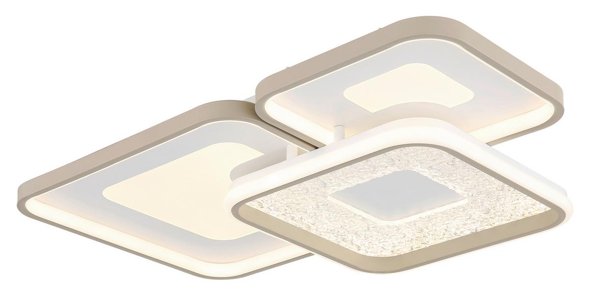 LED-Deckenleuchte 2700-6000k - Sandfarben/Klar, Design, Kunststoff/Metall (65/45,5/10cm) - Globo