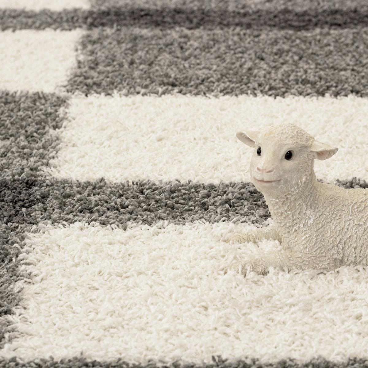 Hochflor Teppich Hellgrau Gala 80x150 cm - Hellgrau, Design, Textil (80/150cm)