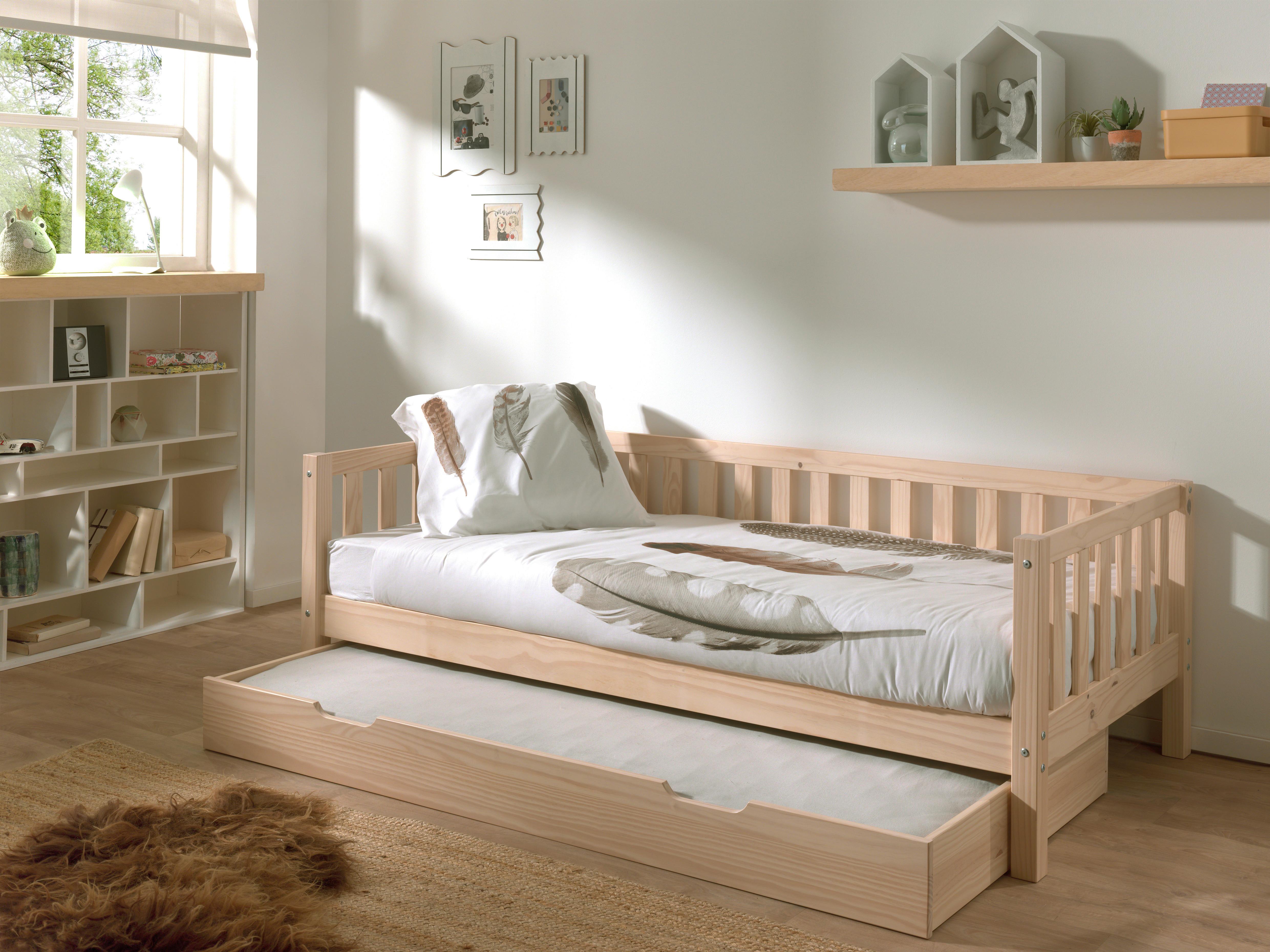 Ausziehbett Fritz Kieferfarben 90x200cm - Kieferfarben, MODERN, Holz/Holzwerkstoff (90/200cm) - MID.YOU