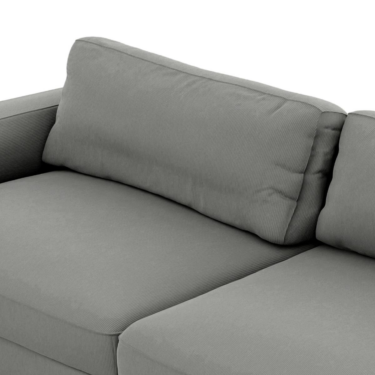 Bigsofa Bourbon, D. Grau B: 264 Cm - Dunkelgrau/Schwarz, MODERN, Textil (264/84/125cm) - Trendmanufaktur