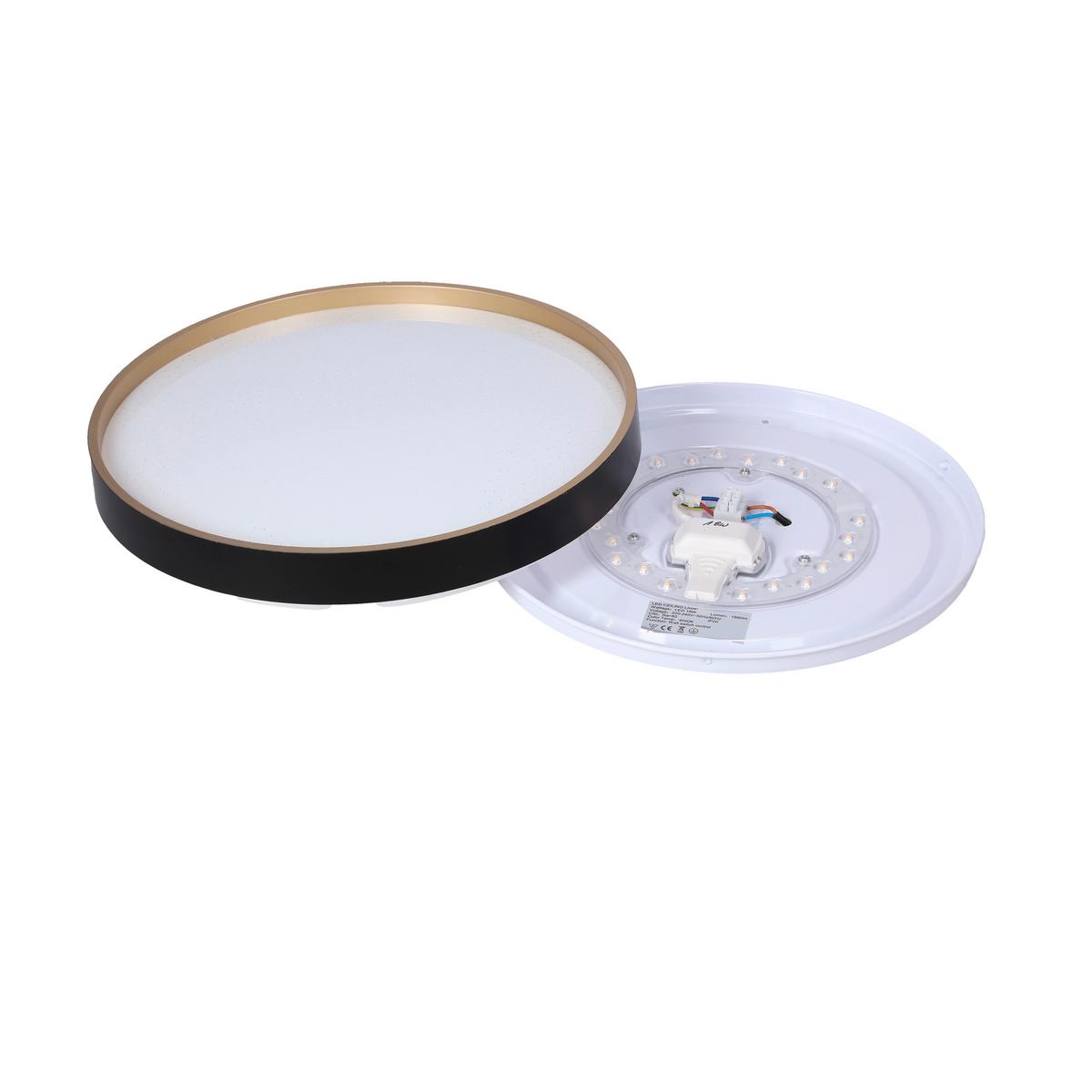 Led-deckenleuchte 13-11299 Florida - Goldfarben/Schwarz, KONVENTIONELL, Kunststoff/Metall (33/33/6cm)