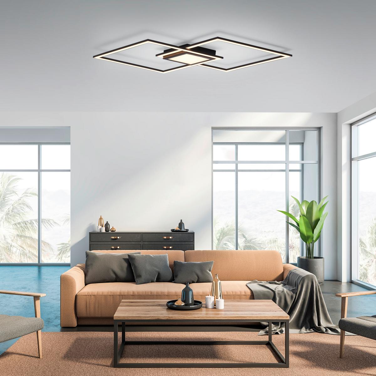 LED-Deckenleuchte Asmin L: 106 cm Achteckig - Basics, Kunststoff/Metall (106/37/5,2cm)