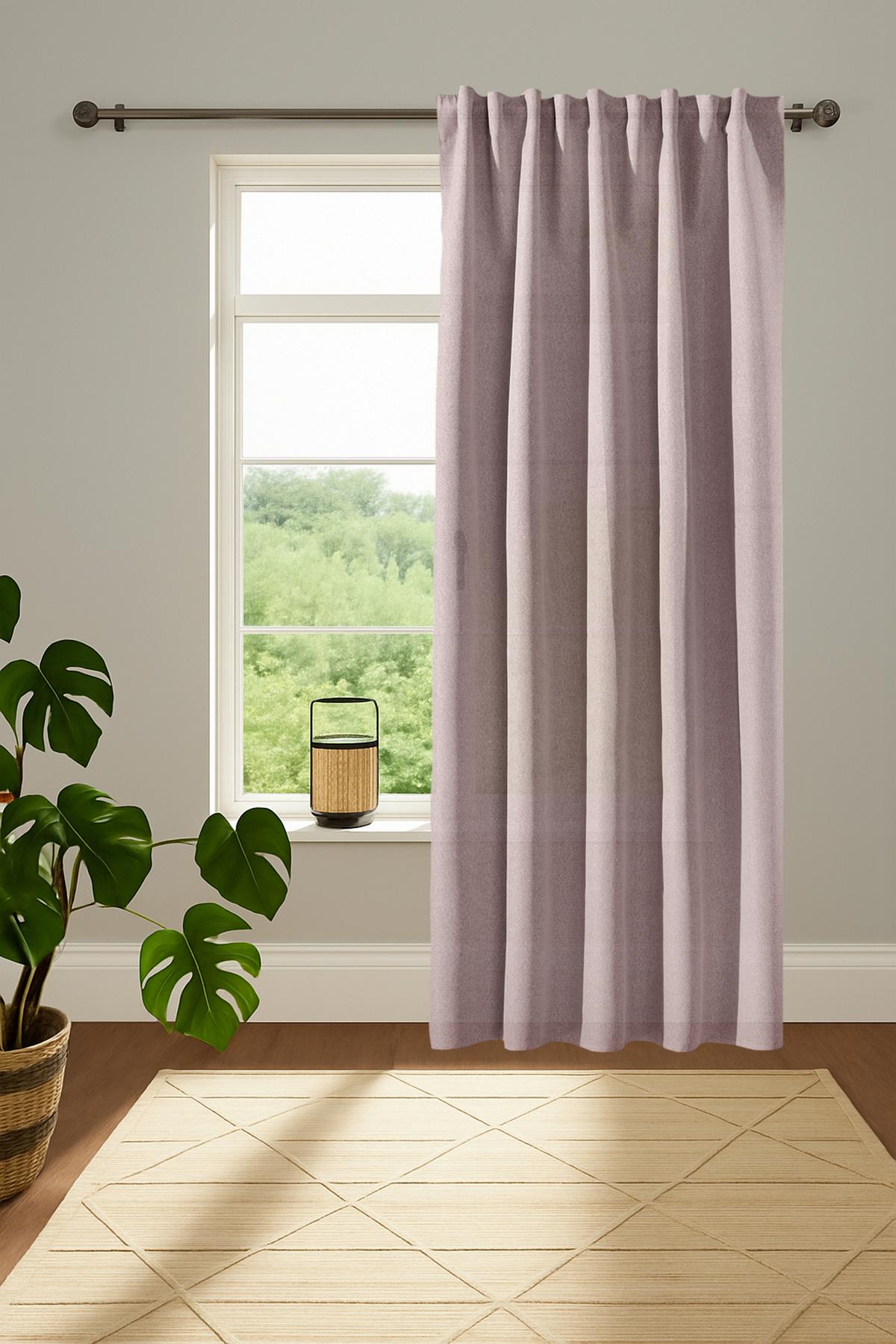 Fertigvorhang Rachel Ii - Hellrosa/Naturfarben, MODERN, Textil (135/245cm) - Luca Bessoni