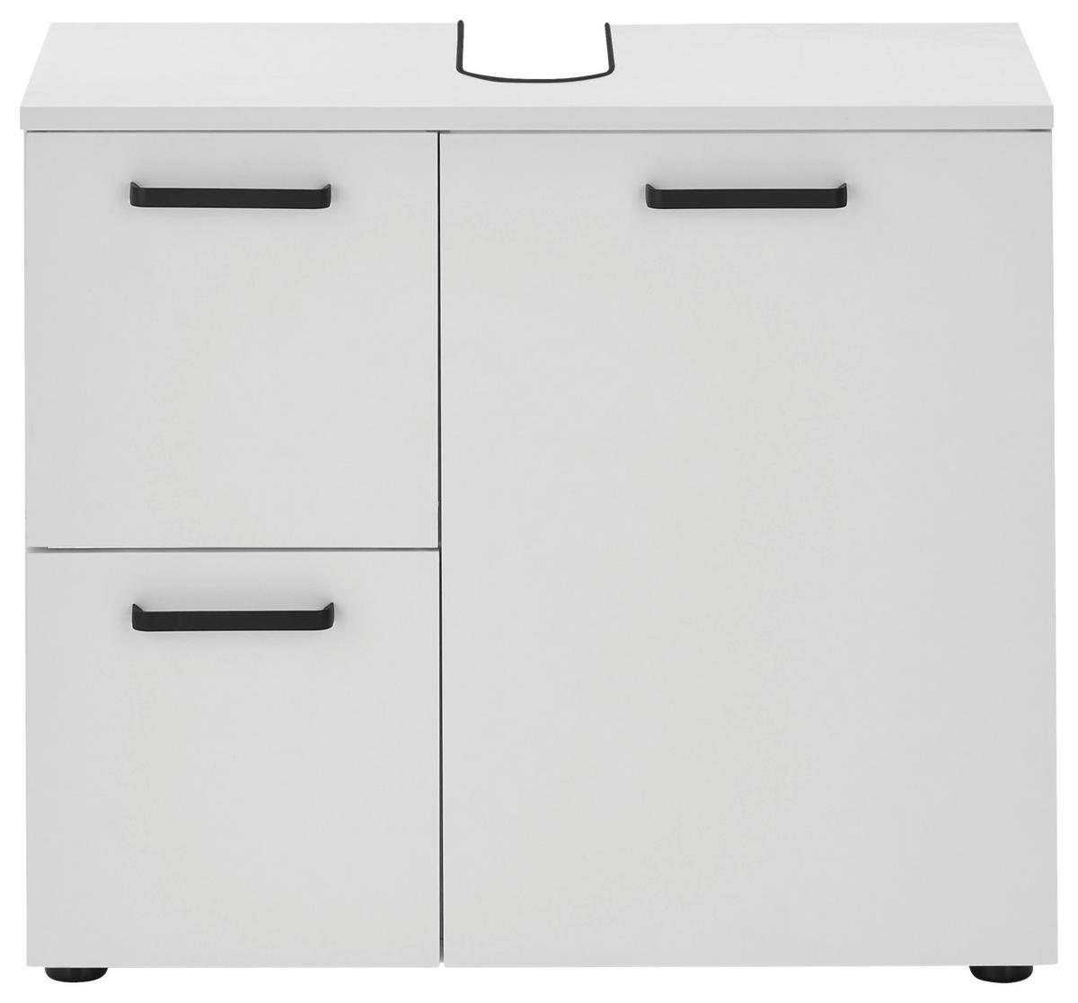 Waschbeckenunterschrank Vanice B: 70 Cm Weiß - Schwarz/Weiß, MODERN, Holzwerkstoff (70/60/35cm) - MID.YOU