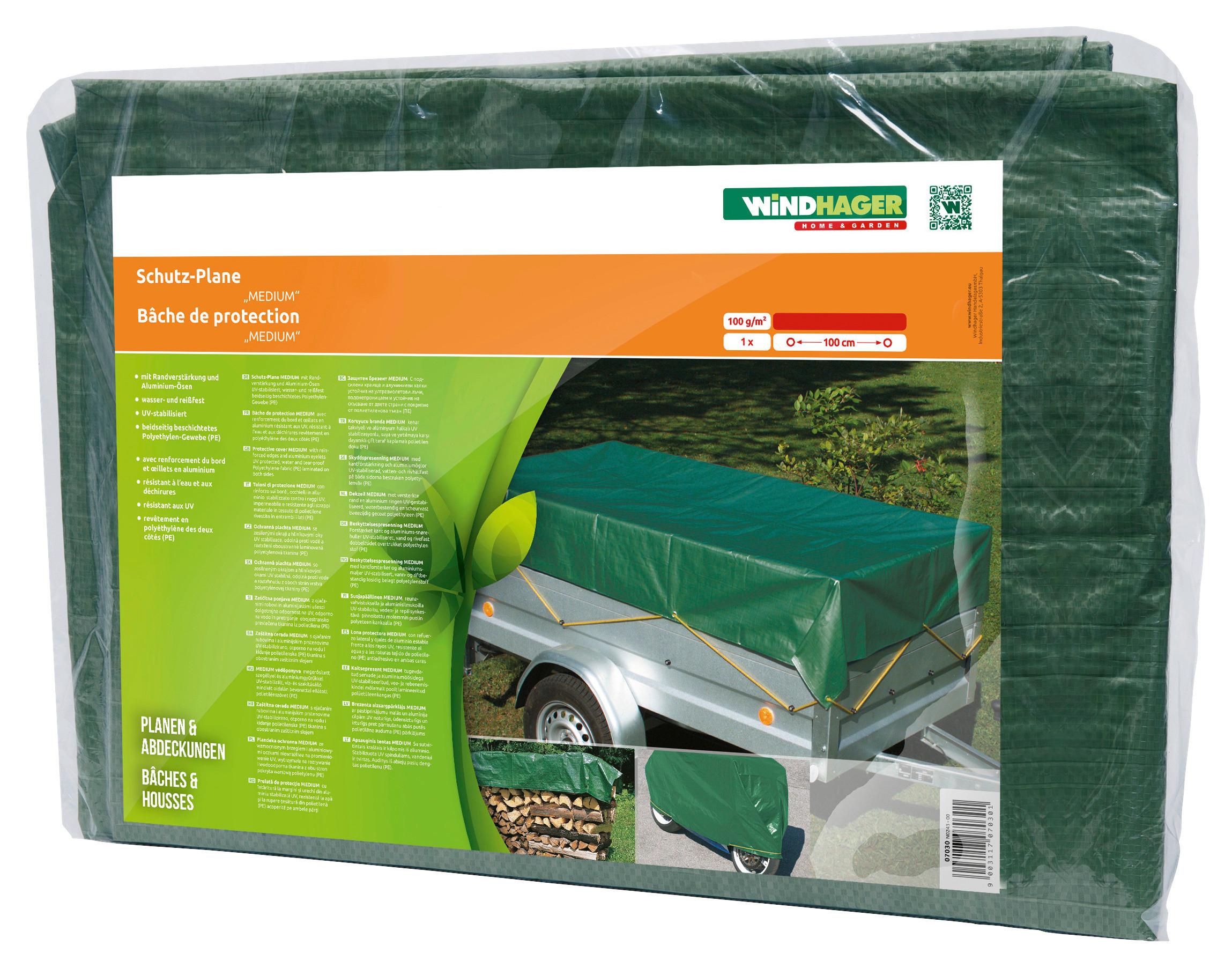 Schutzplane Mit Ösen 6x8 M Medium Grün