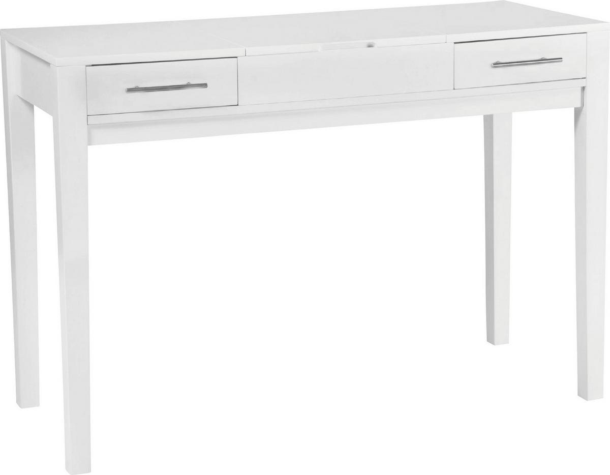 Schminktisch Jasmin Weiß B: 110 cm mit Laden + Spiegel - Weiß, MODERN, Glas/Holzwerkstoff (110/76/44,50cm)