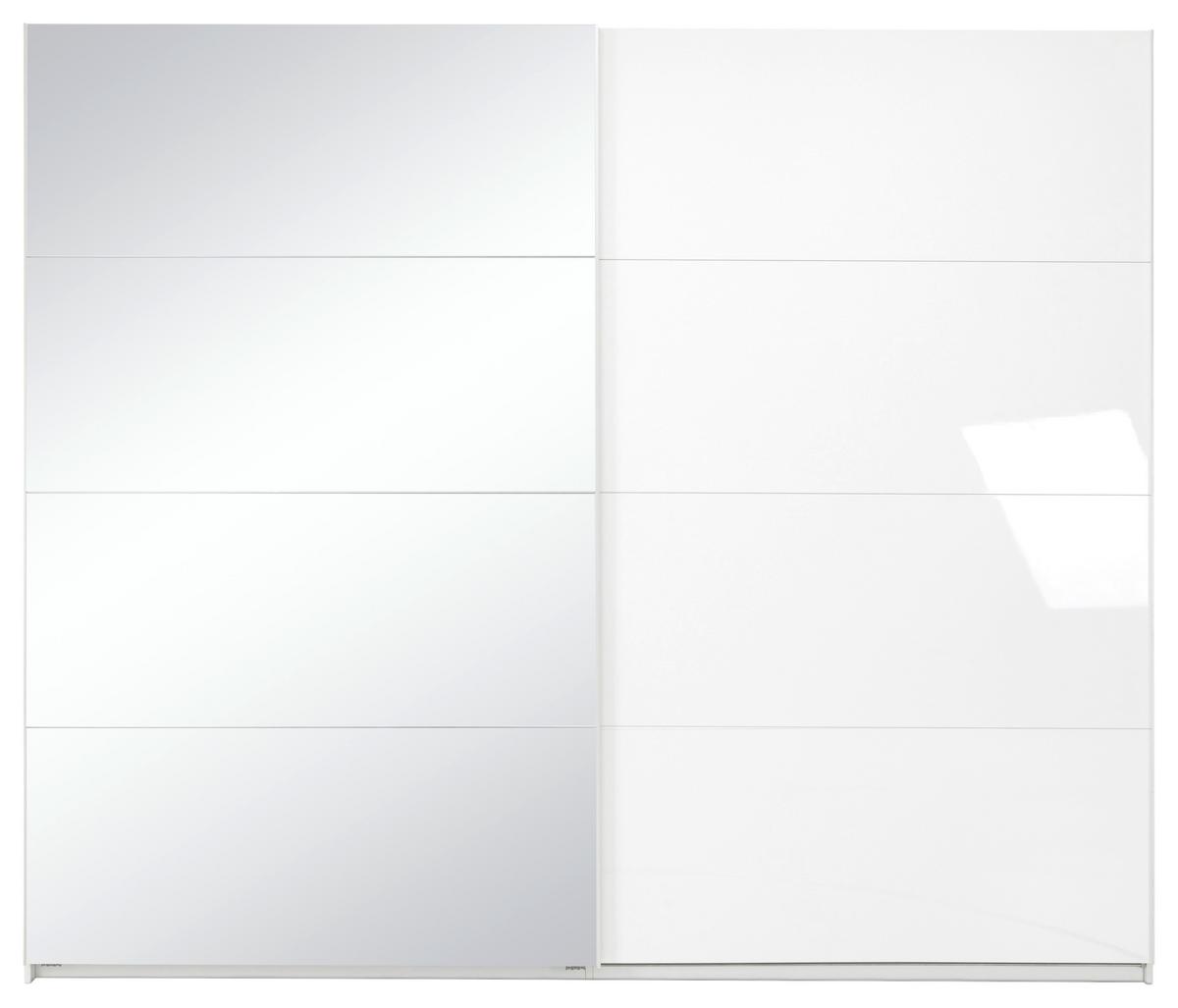 SCHIEBETÜRENSCHRANK Viva Weiß Hochglanz B: 250cm - Weiß Hochglanz/Weiß, MODERN, Holzwerkstoff (250/210/62cm) - P & B