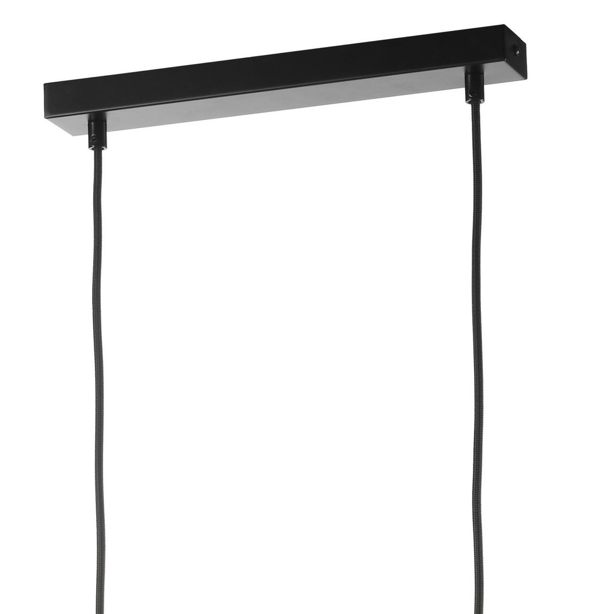 Pendelleuchte Madu Creme Schwarz L: 78 cm - Creme/Schwarz, Natur, Textil/Metall (78/22/105cm)