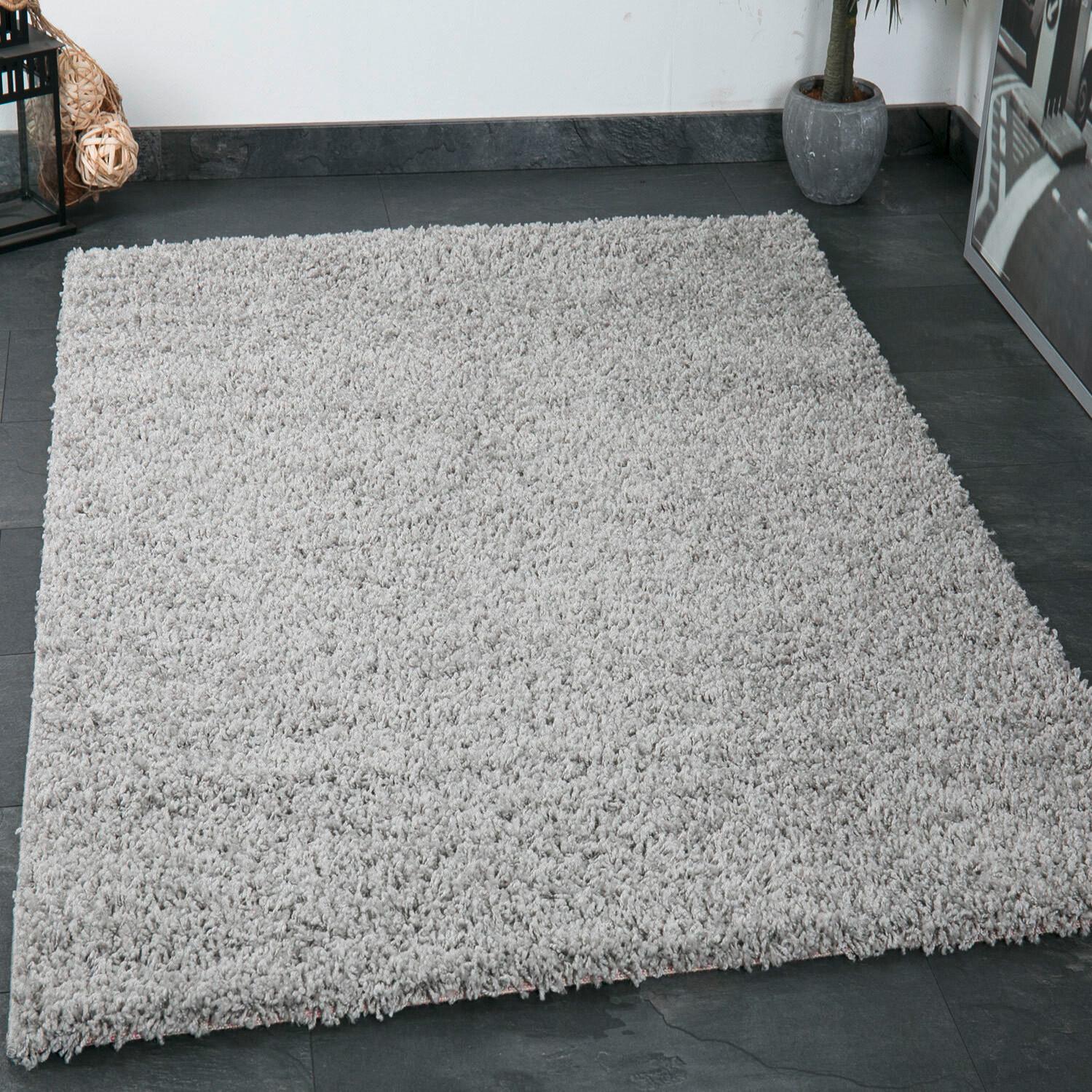 Hochflor Teppich Grau Prime 80x150 Cm - Grau, MODERN, Textil (80/150cm)
